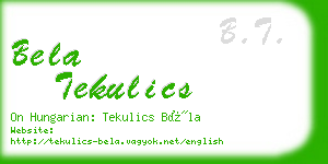 bela tekulics business card